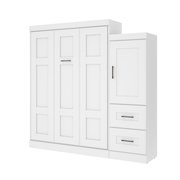 Bestar Edge 91W Queen Murphy Bed and Storage Unit with Drawers (90W), White 70884-17
